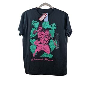 Marvel Wakanda Forever Women Warriors Graphic TShirt Black S Short Sleeve Casual